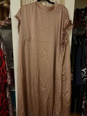 SHEIN Blush Ruffle-Sleeve Maxi Dress